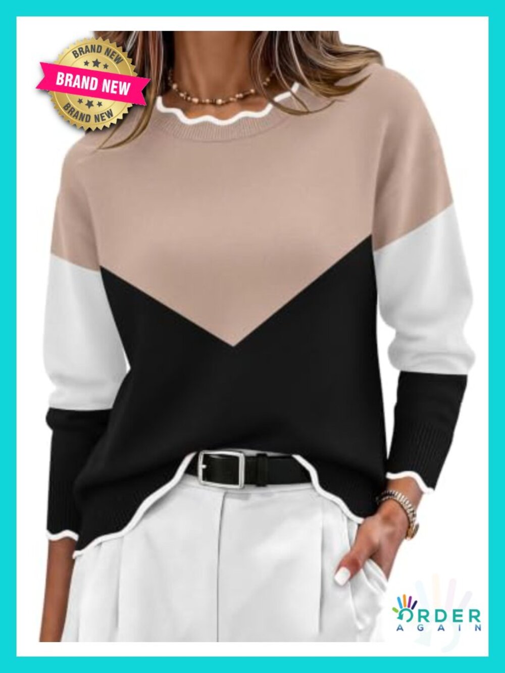 Women's Soft Knit Long Sleeve Crew Neck Pullover Sweater